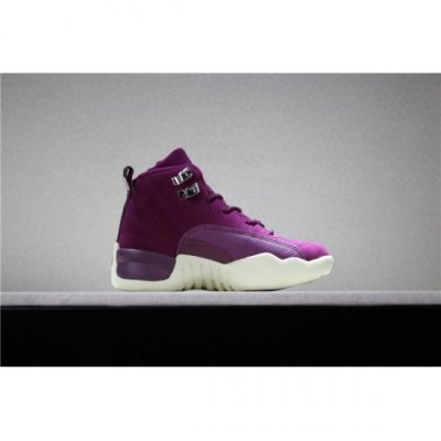 Nike Çocuk Air Jordan 12 Bordo / Metal Gümüş Basketbol Ayakkabısı Türkiye - FUNM7SKL